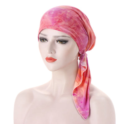 Turbante con Cola Curva y Flores - Gorro Tipo Pullover - Image 15