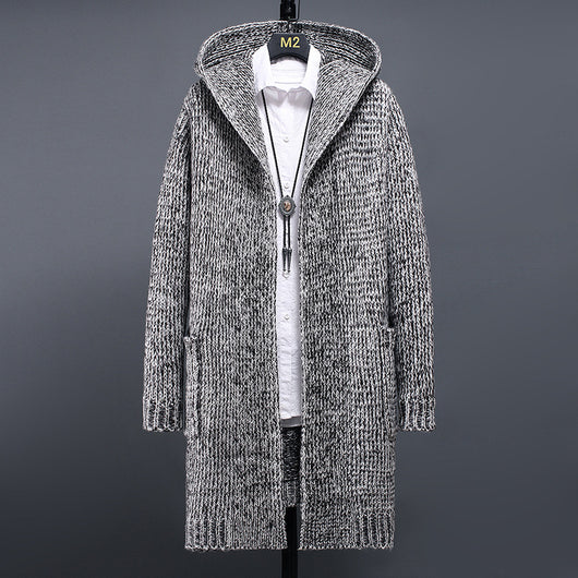 Cardigan Tejido Holgado con Capucha para Hombre - Suéter Casual - Image 4