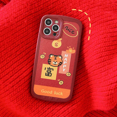 Funda de Teléfono Tigre Rojo Año Nuevo en Silicona Suave - Image 8