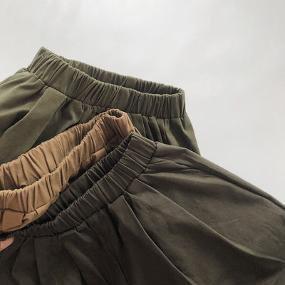 Pantalones Casuales Infantiles de Color Sólido con Cintura Elástica Estilo Literario - Image 20