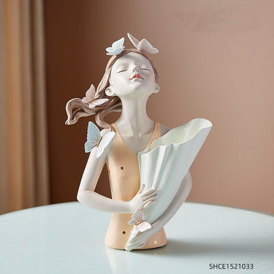 Escultura Decorativa Abstracta de Resina - Figura Femenina Nórdica para Sala de Estar - Image 24