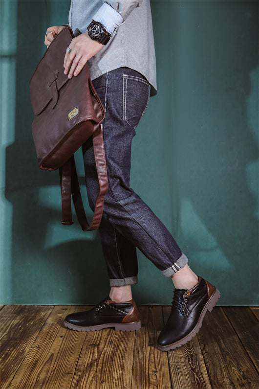 Zapatos Casuales de Cuero Estilo Británico Retro para Hombre - Image 18