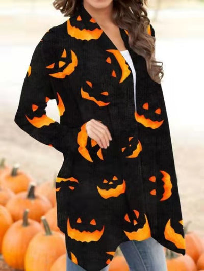 Cardigan Corto Estampado Temática Halloween