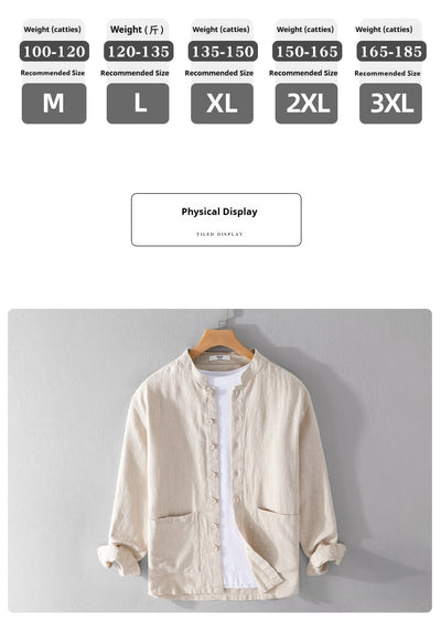 Camisa Abrigo Estilo Retro con Cuello Mao y Botones de Nudo Chino - Image 10