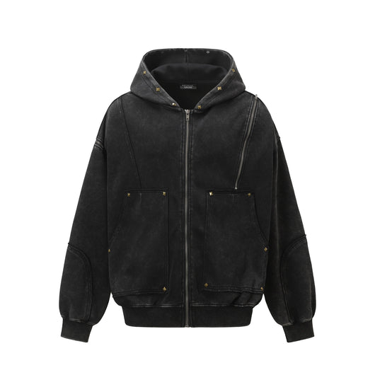 Chamarra Hoodie Retro Vintage Efecto Desgastado - Image 17