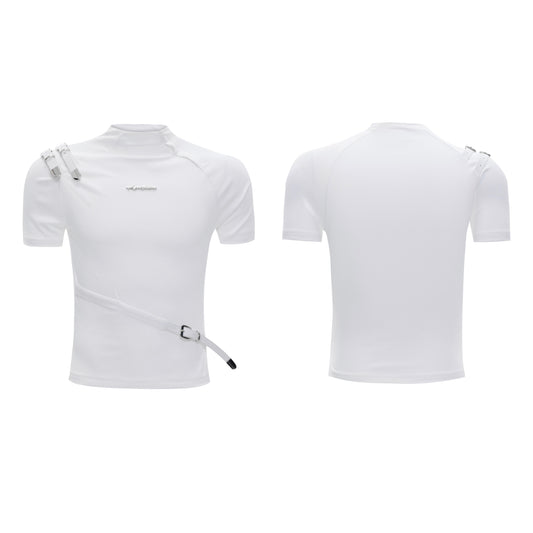 Camisa Slim Fit con Cuello Alzado y Detalle de Cinturón Metálico - Image 2