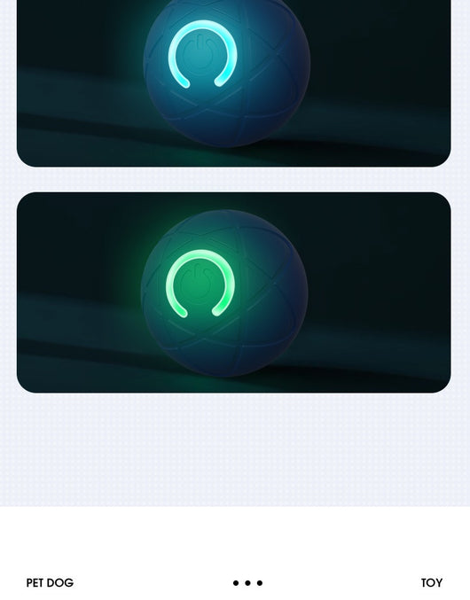 Orange pet jumping ball with a glowing purple power button icon, designed for interactive play with dogs and cats. - Image 10