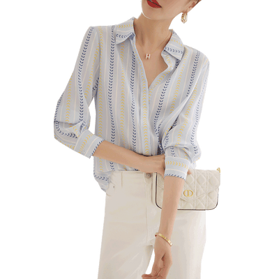 Blusa Mujer Rayas Verticales Contraste de Colores - Image 5