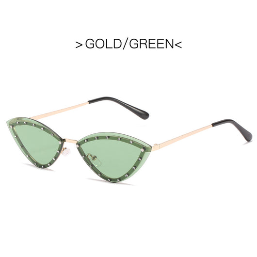 Gafas de Sol Cat Eye Triangulares sin Marco para Mujer - Image 8
