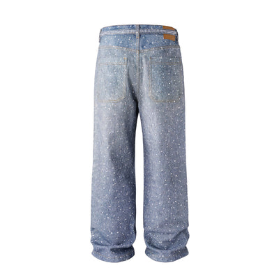 Jeans Holgados Estampado Diamante Efecto Vintage Apilados - Image 5