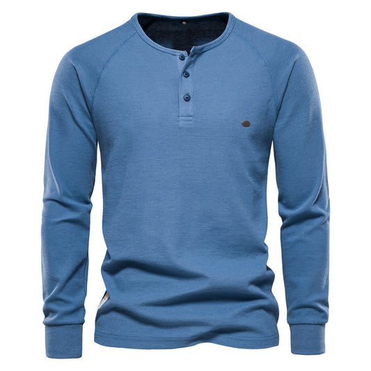 Henley Casual de Manga Larga para Hombre - Base Layer Versátil
