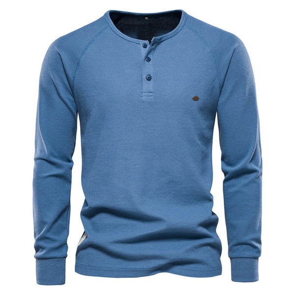 Henley Casual de Manga Larga para Hombre - Base Layer Versátil