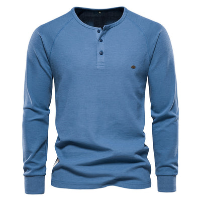 Henley Casual de Manga Larga para Hombre - Base Layer Versátil