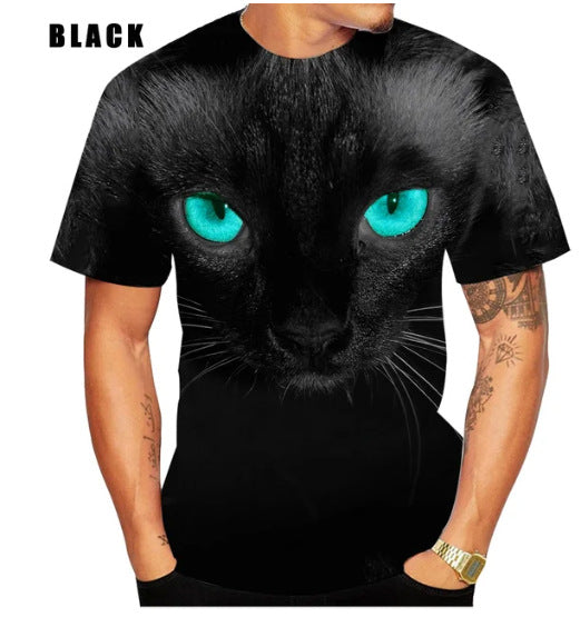 Playera Gato 3D Estampado Animal Print Manga Corta Hombre - Image 10