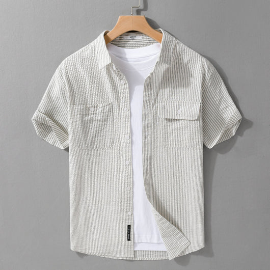 Camisa Casual de Algodón Manga Corta para Hombre - Versátil y Moderna