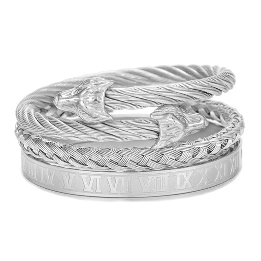 Pulsera de Acero Titanio Estilo Punk con Diseño Romano - Image 32