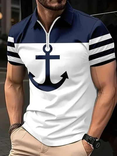 Polo Ejecutivo Urbano con Estampado Digital 3D y Cierre de Cremallera - Image 17