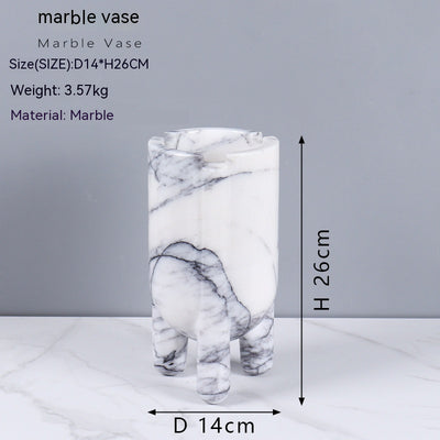 Jarrón Decorativo Hidropónico de Mármol con Planta Verde - Image 7