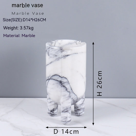 Jarrón Decorativo Hidropónico de Mármol con Planta Verde - Image 7