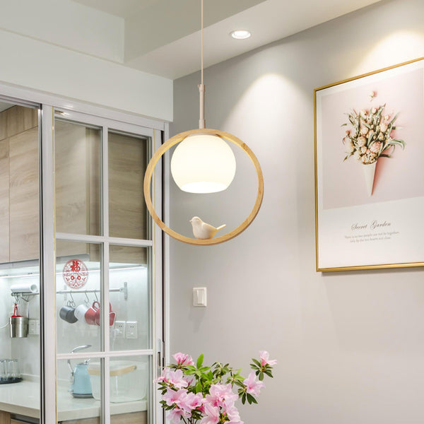 Lámpara Colgante Nórdica de Madera Maciza - Diseño Moderno para Escaleras - Image 3