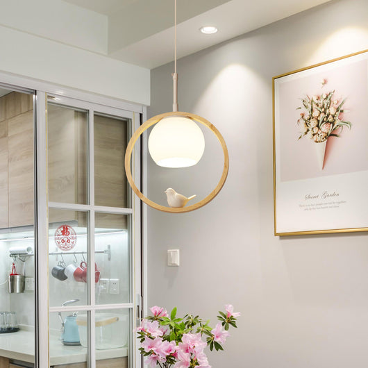 Lámpara Colgante Nórdica de Madera Maciza - Diseño Moderno para Escaleras - Image 3