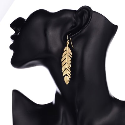 Aretes Largos de Borla y Hoja - Diseño Europeo Minimalista - Image 6