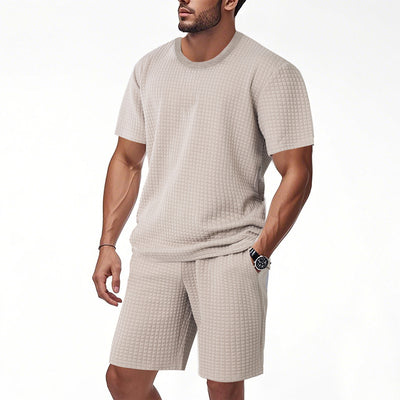 Conjunto Retro Casual para Hombre - Camiseta Cuello Redondo Manga Corta - Image 7