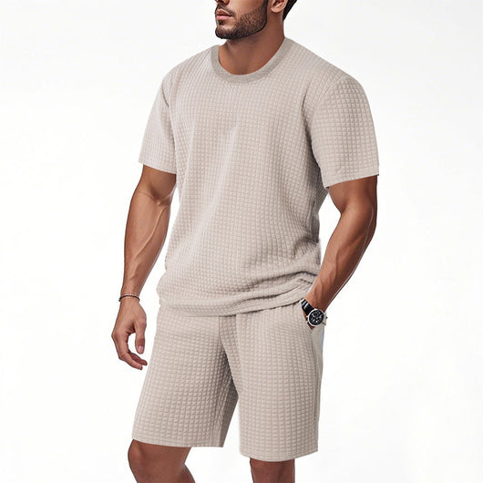 Conjunto Retro Casual para Hombre - Camiseta Cuello Redondo Manga Corta - Image 7