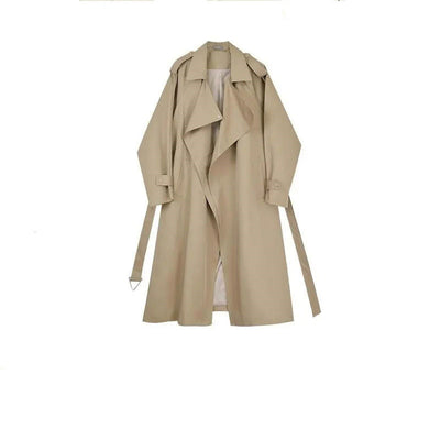 Gabardina Larga Caqui Estilo Británico para Mujer - Elegancia Versátil - Image 10