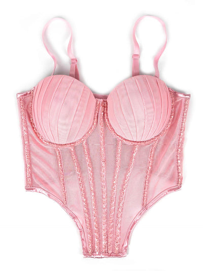 Sostén de Malla Transparente con Piedras y Varillas - Diseño Atrevido para Usar Fuera - Image 10