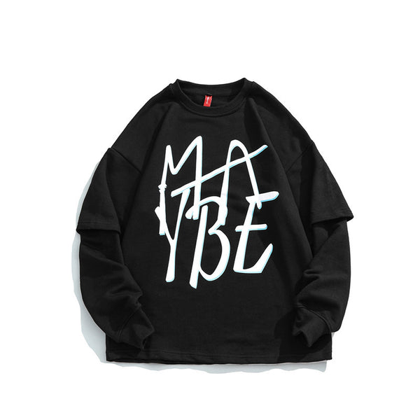 Sudadera Casual Hombre Cuello Redondo Estampado Alfabético - Image 3