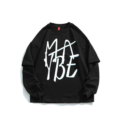 Sudadera Casual Hombre Cuello Redondo Estampado Alfabético - Image 3