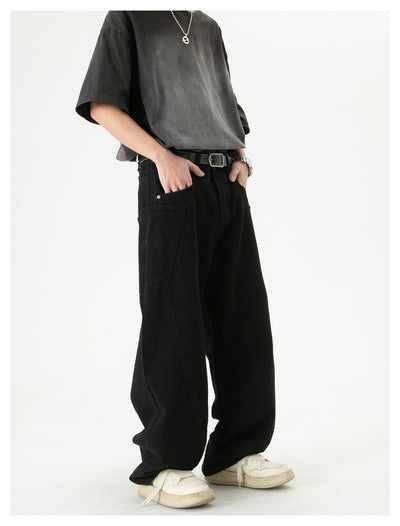 Pantalones Cargo Denim Retro Sueltos de Pierna Ancha - Image 11