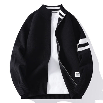 Chaqueta Térmica Tejida para Hombre con Cuello Mock y Mangas Largas - Image 4