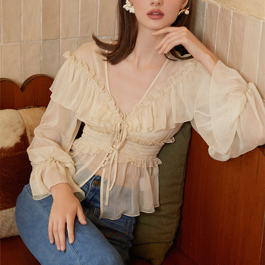 Blusa Protectora Solar Ligera de Madera Francesa - Versátil y Fresca