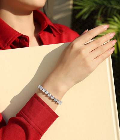 Pulsera de Plata Lujo Diario - Conjunto Elegante con Moissanita Premium y Baño de Platino - Image 8