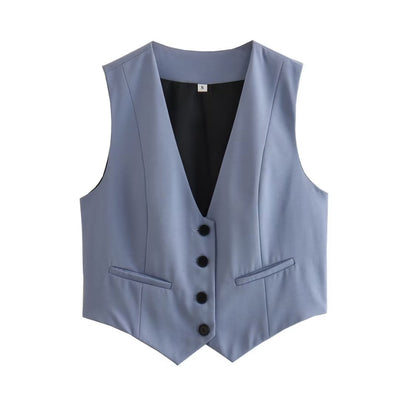 Chaleco Multicolor Suelto con Botones Decorativos Versátil para Mujer - Image 14