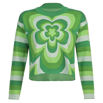 Blusa Suelta de Lana Fina con Estampado Floral - Image 7