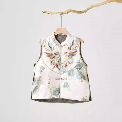 Chaleco Estilo Chino Retro para Mujer con Cuello Tipo Smoking y Cierre de Botones - Image 6