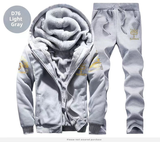 Conjunto Deportivo Dos Piezas Grueso Abrigo Polar para Hombre Talla Grande - Image 20
