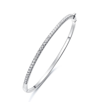 Pulsera Semirrígida de Moissanita en Oro Blanco 18K para Mujer - Image 6