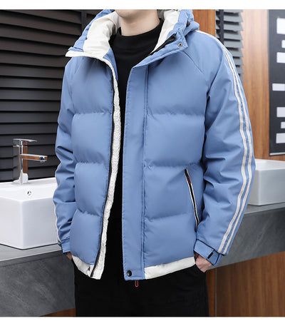 Chaqueta Cálida Acolchada Estilo Coreano con Capucha para Hombre - Image 17