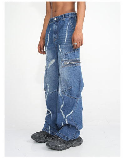 Pantalones Cargo Hip Hop Holgados con Cierre de Cremallera para Hombre - Image 10