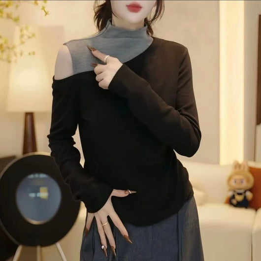 Blusa Bicolor con Efecto Reductor y Diseño Modular - Image 10