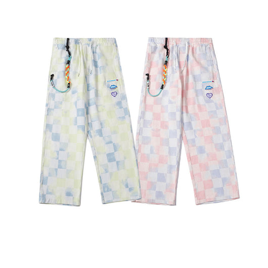 Pantalones Rectos Tie-Dye Cuadros Hombre - Estilo Street Oversized Casual - Image 10