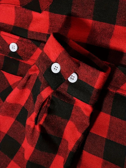 Camisa Cuadriculada Holgada de Polar para Hombre - Image 22