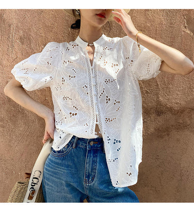 Blusa de Algodón con Bordados para Mujer - Image 8
