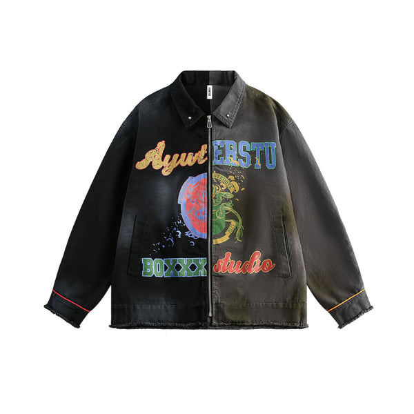 Chaqueta Primavera Hombre Graffiti Multicolor Corte Relajado - Image 6