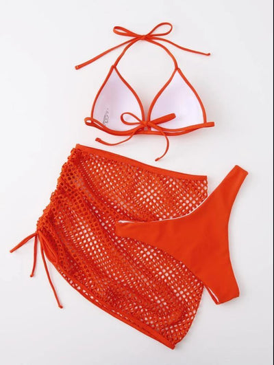 Traje de Baño Deportivo Tres Piezas Mesh Elegante - Image 14