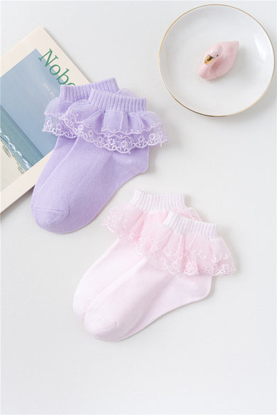 Calcetines de Tubo Medio Invierno con Encaje Satinado para Danza - Image 7